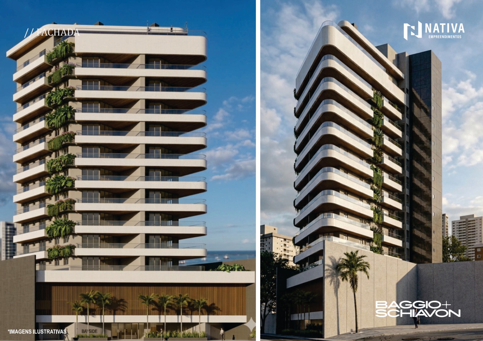 Imagem ilustrativa do Bayside Residence.Projeto arquitetônico assinado por Baggio & Schiavon Arquitetura.